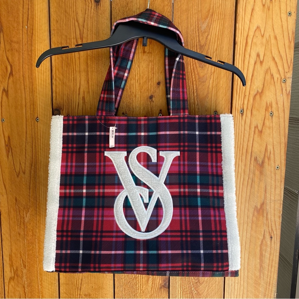 Victoria’s Secret VS Plaid Holiday Edition Tote Bag NWT